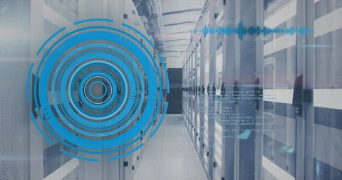 Digital Interface Visualizing Data Over Advanced Server Room - Download Free Stock Images Pikwizard.com