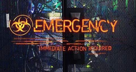 Emergency alert on data center server for immediate action