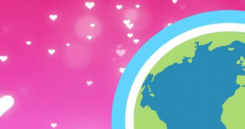 Whimsical World Love Concept with Hearts Background