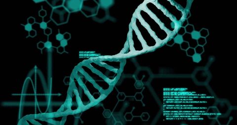 DNA Strand with Digital Data Background - Download Free Stock Images Pikwizard.com