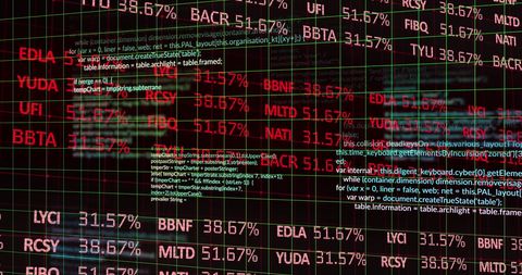 Digital Data Grid with Financial Symbols Illustrating Economy - Download Free Stock Images Pikwizard.com