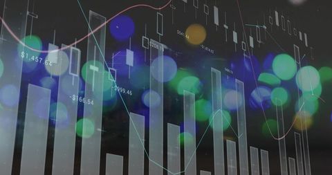 Abstract financial analytics dashboard with data visualization