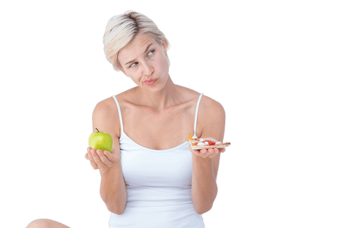 transparent choice between healthy apple and tasty pizza - Download Free Stock Videos Pikwizard.com