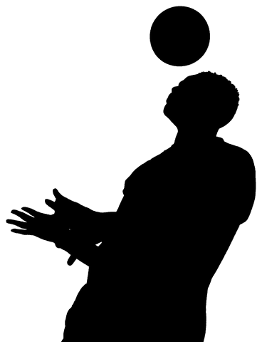 Transparent Silhouette of Male Footballer with Ball Illustrating Sport