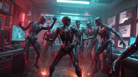 Cyborg Activation Process in Futuristic Control Room Environment