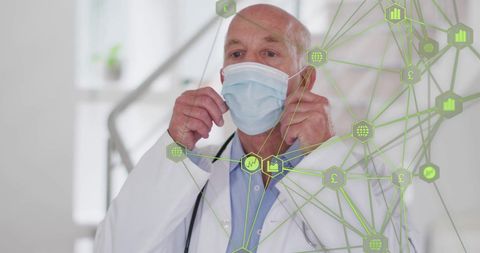 Doctor with Digital Interface Highlighting Global Medical Connections
