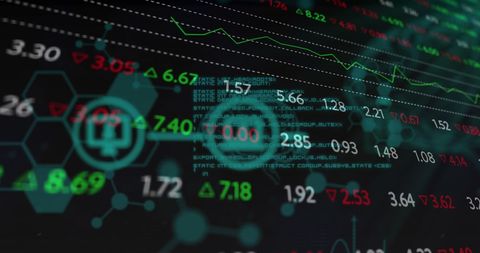 Dynamic Display of Statistics and Financial Data Trends - Download Free Stock Images Pikwizard.com