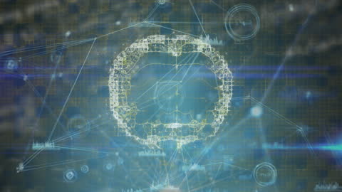 Futuristic Digital Interface with Virtual Connections