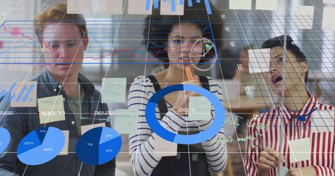 Collaboration on Financial Data Analysis with Digital Interface - Download Free Stock Images Pikwizard.com