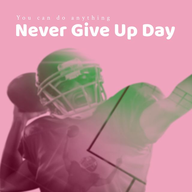 Digital composite image of rugby player with you can do anything never give up day text, copy space - Download Free Stock Videos Pikwizard.com