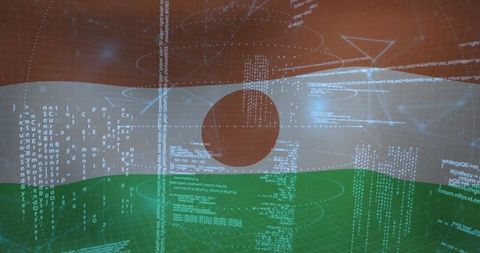 niger flag in cyberspace with digital code overlays - Download Free Stock Images Pikwizard.com