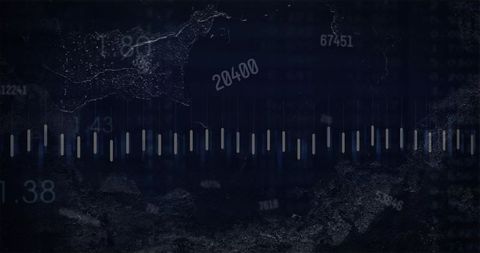 Dark Futuristic HUD Scale with Horizontal Ticks Numeric Overlay for Tech Finance