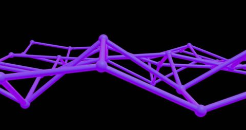 Abstract Network Connections in Purple on Black