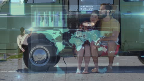 Futuristic Data Visualization Blending Human Connection