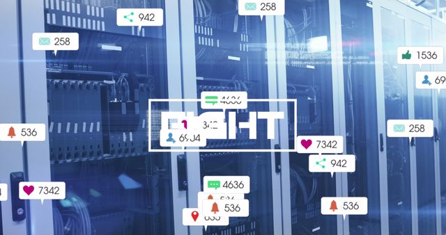 Digital Connections Show Fight and Growth over Server Room - Download Free Stock Images Pikwizard.com