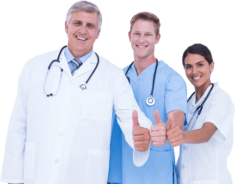 Transparent Happy Doctors Giving Thumbs Up Confident Healthcare Team - Download Free Stock Videos Pikwizard.com