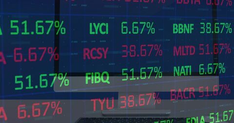 Digital Stock Market Data Display on Desktop Screen - Download Free Stock Images Pikwizard.com