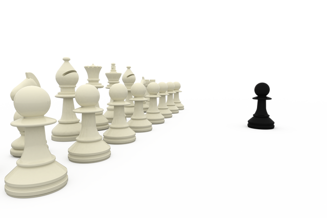 Black Pawn Facing Rows of Transparent White Chess Pieces - Download Free Stock Videos Pikwizard.com