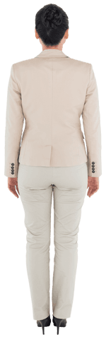 Rear View Transparent Image of Businesswoman in Suit