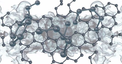 3d molecular structure abstract with smoky background