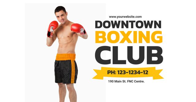 Confident Boxer Promoting Downtown Boxing Club - Download Free Stock Templates Pikwizard.com