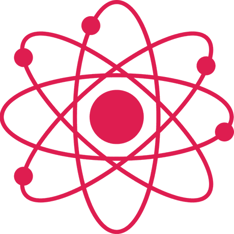 flat red atom icon with electrons on transparent background - Download Free Stock Videos Pikwizard.com