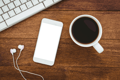 Transparent Smartphone and Coffee on Wooden Desk Layout - Download Free Stock Videos Pikwizard.com