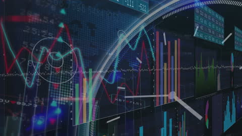 Dynamic Financial Data Analysis with Floating Graphs and Clock Motif