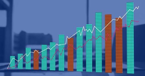 Dynamic Business Growth with Bar and Line Chart Data Visualization