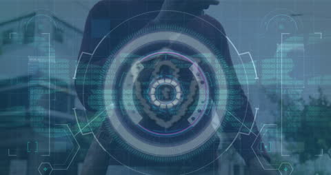 Digital Interface Network with Globe and Technology Animation