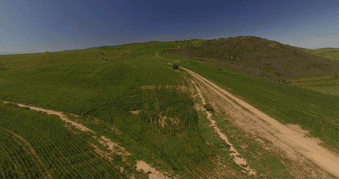 transparent verdant landscape with dirt path under clear blue sky - Download Free Stock Videos Pikwizard.com