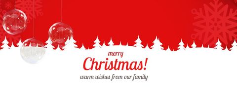 Festive Red and White Holiday Card with Ornaments - Download Free Stock Templates Pikwizard.com