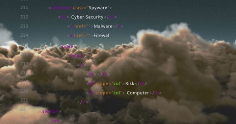 Cyber Security Elements Hovering Over Cloudscape - Download Free Stock Images Pikwizard.com