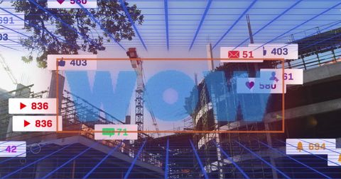 Futuristic Cityscape with Digital Connections and Engagement