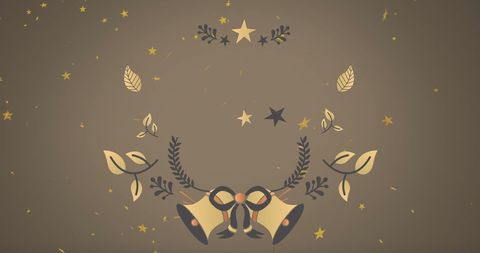 Festive abstract bell and star holiday design