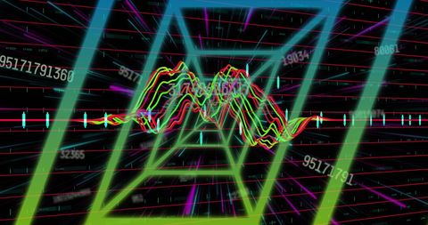 Neon Tunnel Visualizing Dynamic Data in Futuristic Interface - Download Free Stock Images Pikwizard.com