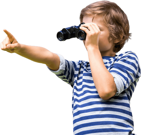 young boy exploring with binoculars transparent image - Download Free Stock Videos Pikwizard.com