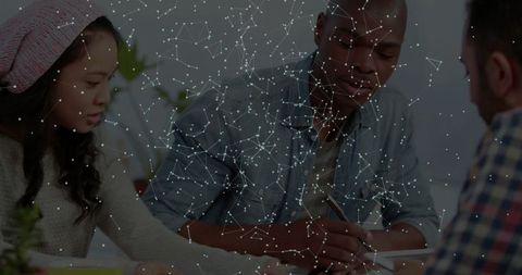 Collaborative Team Meeting with Digital Network Overlay