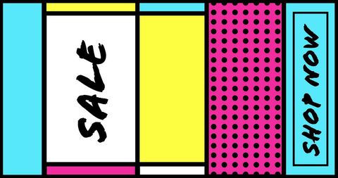 Colorful Pop Art Style Sale and Shop Now Advertisement