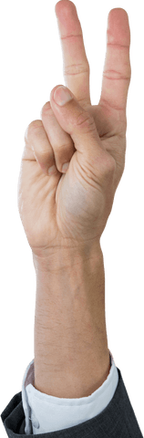 Transparent Arm of Businessman Showing Peace Sign Gesture - Download Free Stock Videos Pikwizard.com