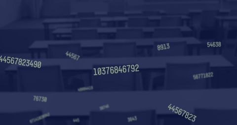 Digital Numbers Floating in Empty Classroom - Download Free Stock Images Pikwizard.com