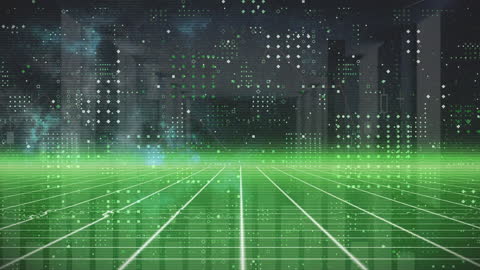 Futuristic Digital Grid with Data Interface