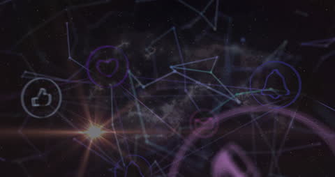 Digital Network with Abstract Connections and Symbols Overlay