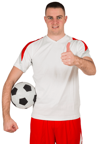 Transparent Happy Soccer Player Giving Thumbs Up Gesture