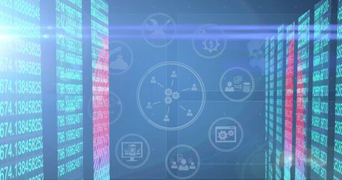 Digital Data Processing Over Media Icons in Global Business Environment - Download Free Stock Images Pikwizard.com