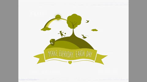 Earth Day Everyday Concept with Banner and Nature Elements