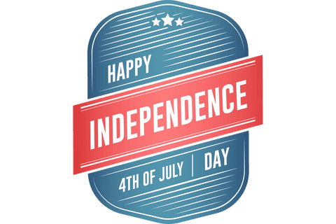 Vintage happy independence day banner on transparent background