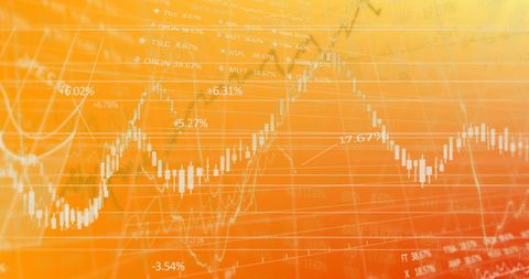Abstract Financial Data with Rising Line Graphs in Orange - Download Free Stock Images Pikwizard.com