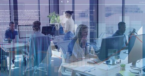 Innovative Digital Workspace with Global Data Visualization - Download Free Stock Images Pikwizard.com