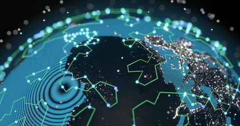 Global Data Processing System with AI Technology Connections - Download Free Stock Images Pikwizard.com